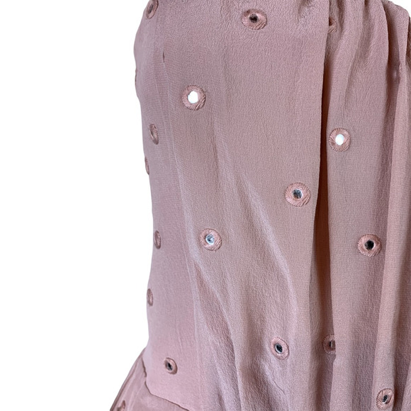 sz 6 Rebecca Taylor Strapless Silk Dress Pink - Picture 3 of 12